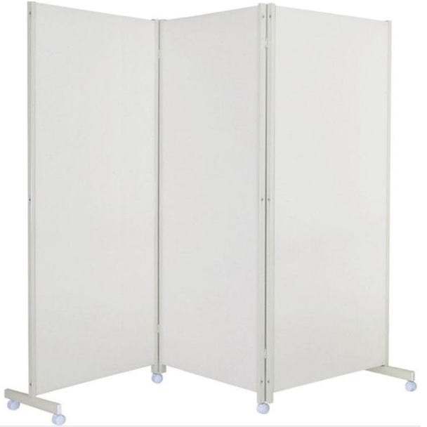 キャスター付きパーティション H180cm＜ホワイト＞3連 1