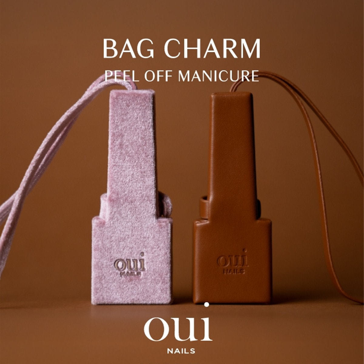 oui nails ピールオフマニキュア バッグチャーム キャメルの通販