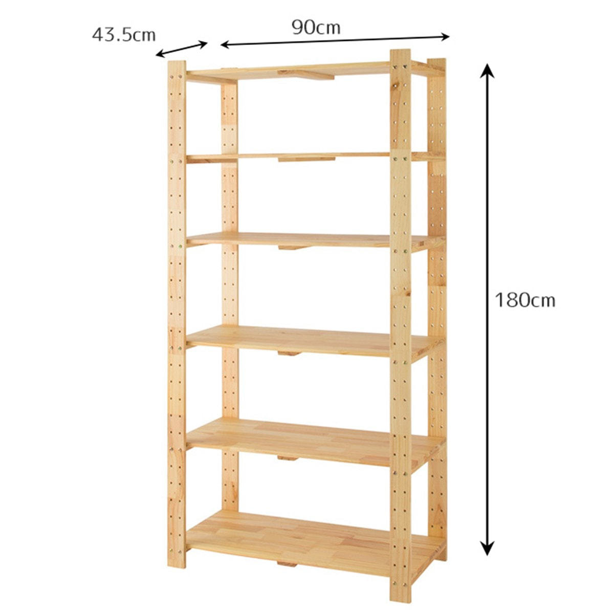 ウッドシェルフ＜W90cm×H180cm＞6段の通販・卸売り | アイラッシュガレージ
