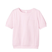 パフ袖オーバーブラウスT WP328（L）（ピンク）