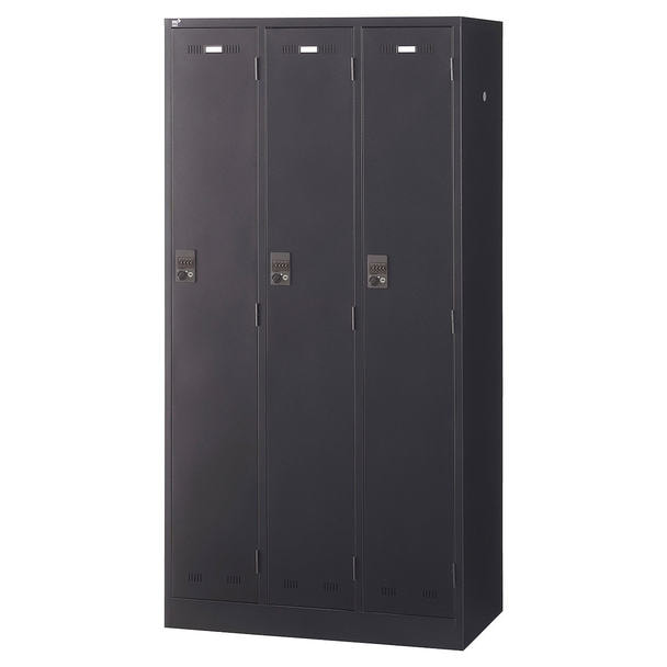 ブラックダイヤル錠 スチールロッカー〈3人用〉 1