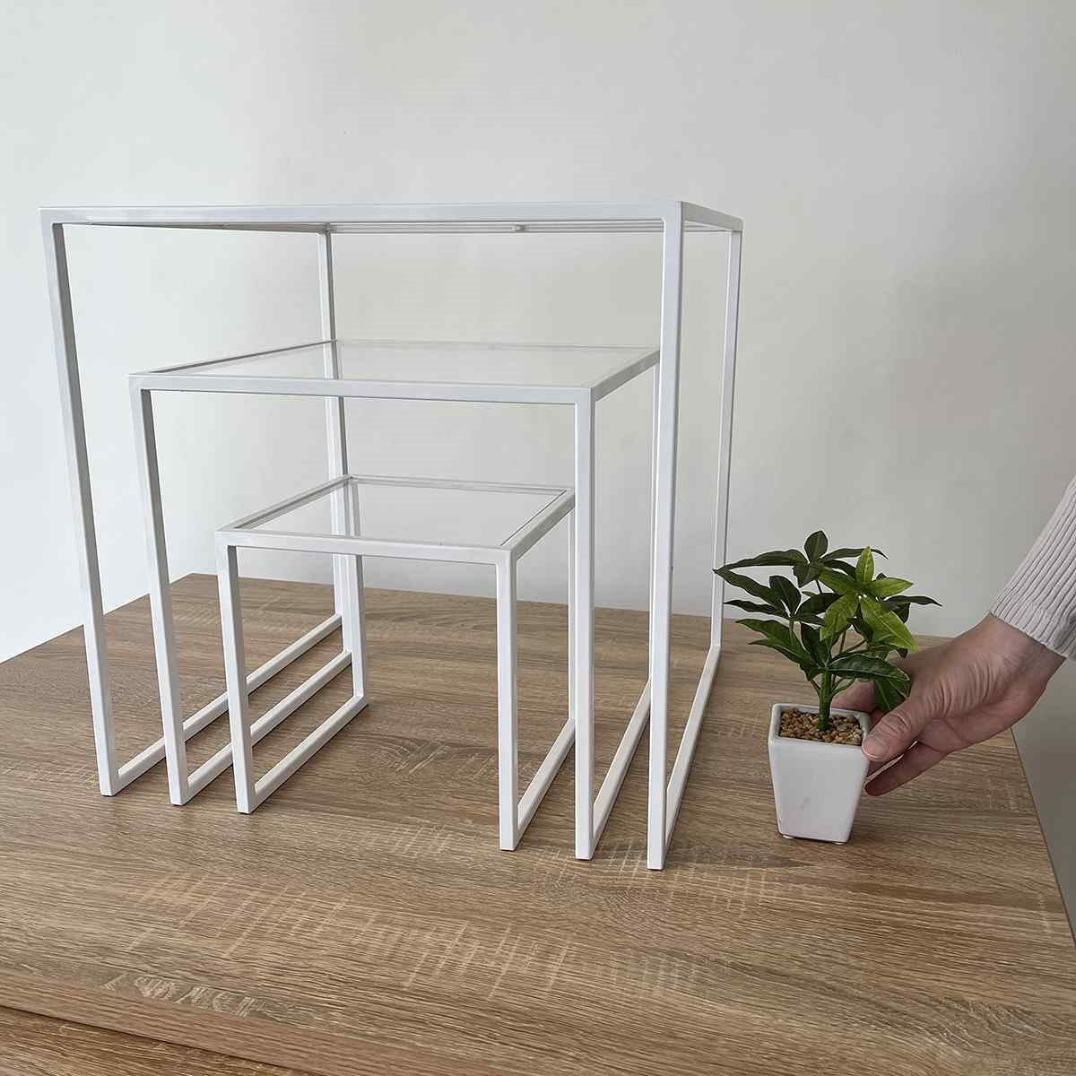 スチール脚コの字ラック＜ホワイト＞40cm角の通販・卸売り | アイ