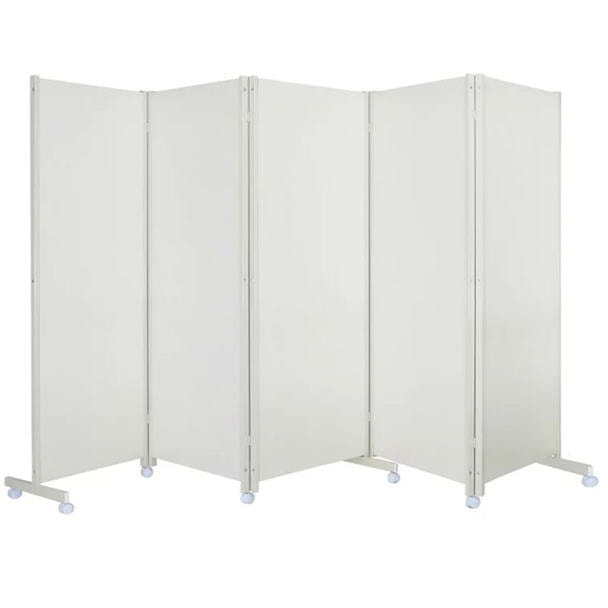 キャスター付きパーティション H180cm＜ホワイト＞5連 1