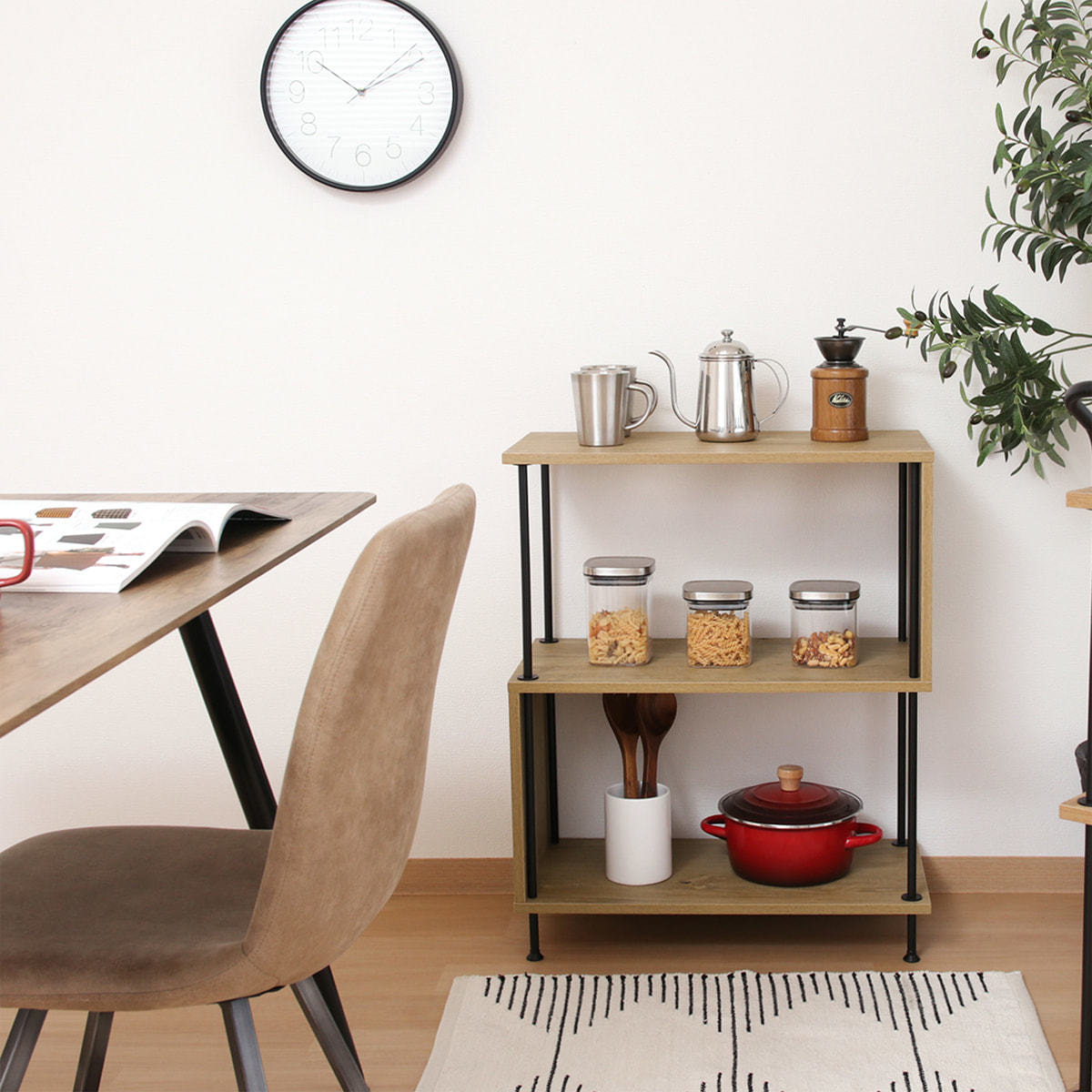 EZBOツイストロック S型ディスプレイラック3段 OAK（71875)の通販