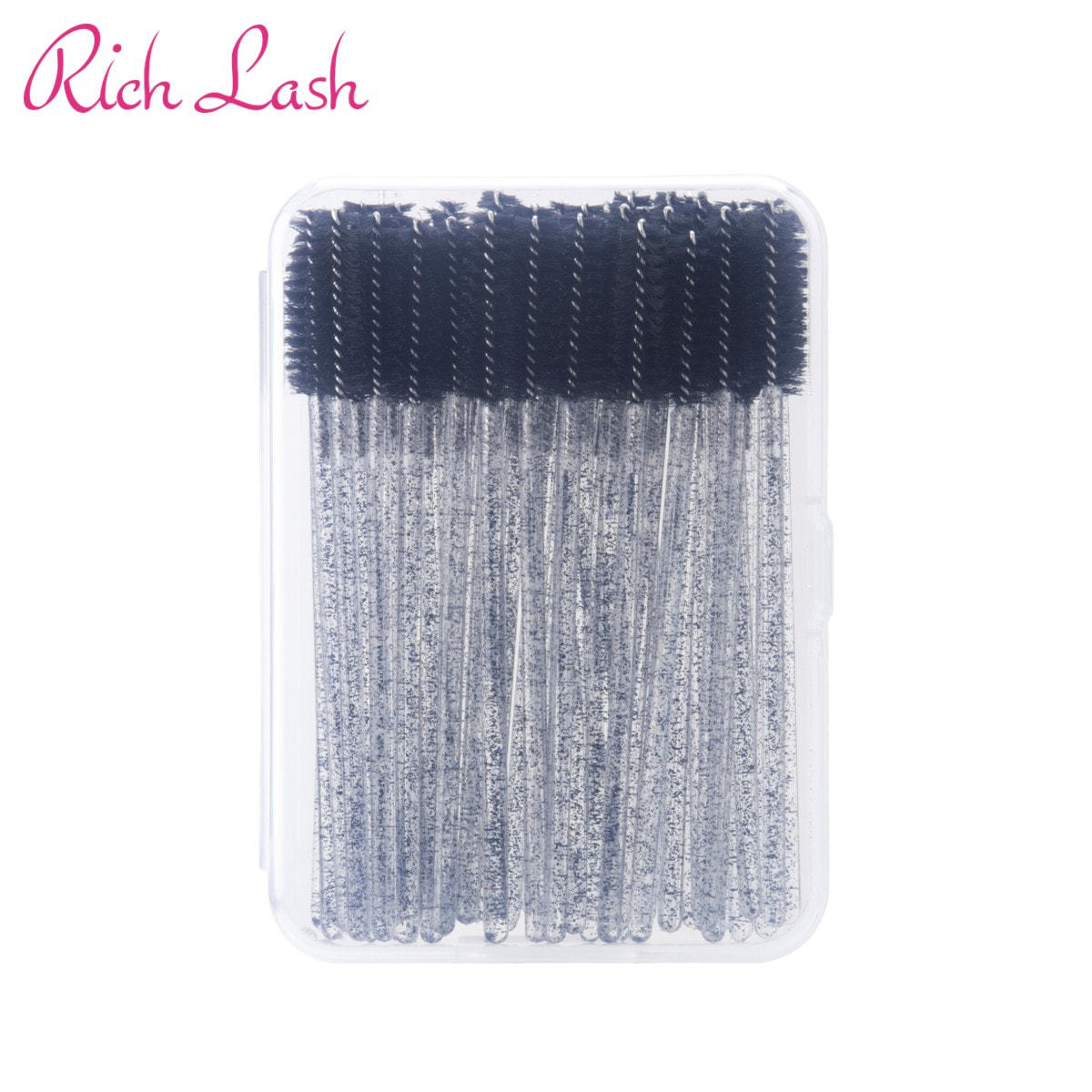 Rich Lash】使い捨てスクリューブラシ＜ブラック＞（50本 ケース入り