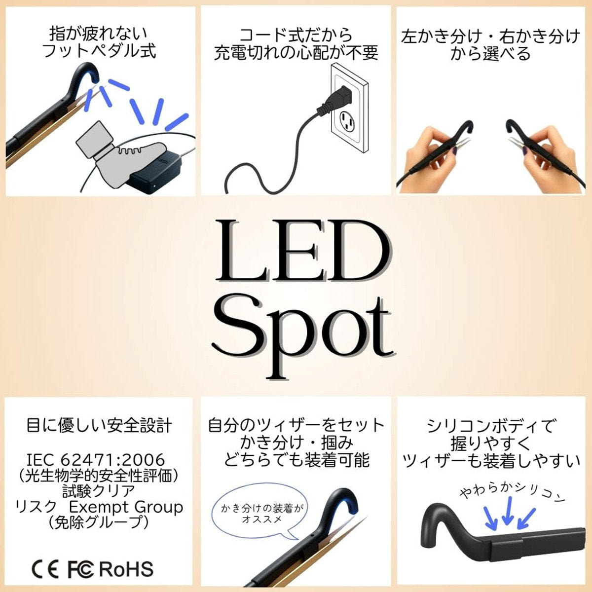 LEDスポットライト（コード＆フットペダル式）左の通販・卸売り | アイ