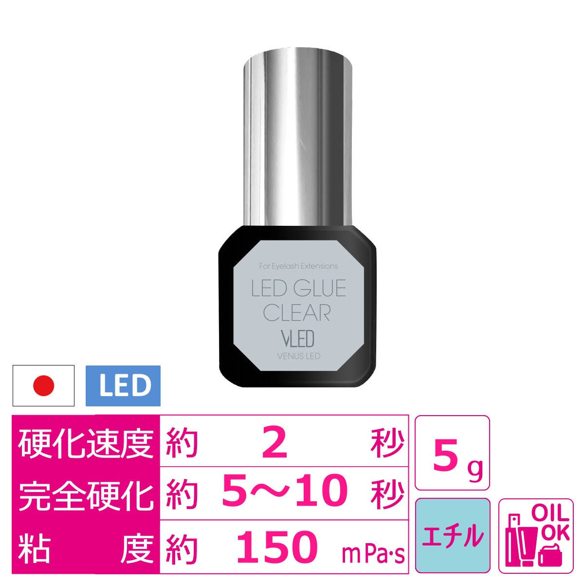 VENUS PLATINUM】VLEDクリアグルー 5mlの通販・卸売り | アイラッシュ