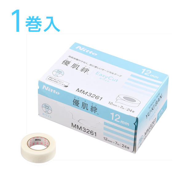 【優肌絆】EasyCut ホワイト 12mm 1巻 1