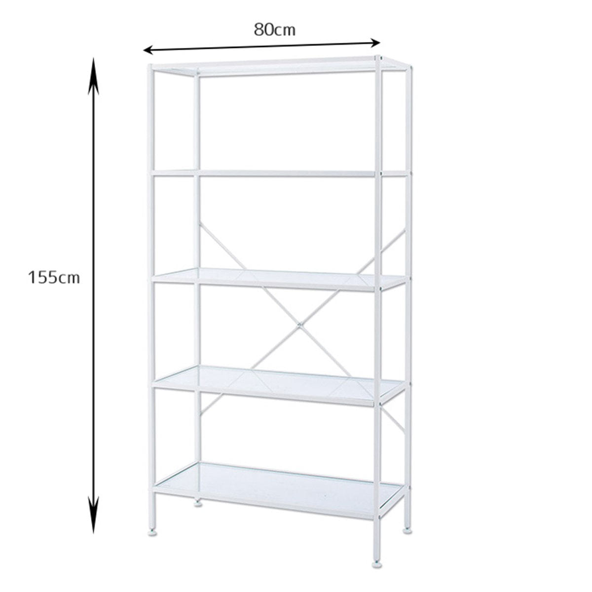 スリムガラスラック 5段＜ブラック＞の通販・卸売り | アイラッシュ