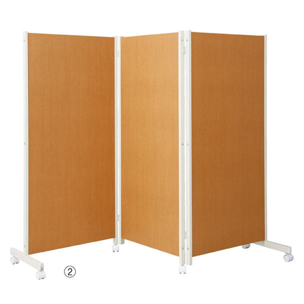 キャスター付きパーティション H180cm＜ナチュラル＞3連 1