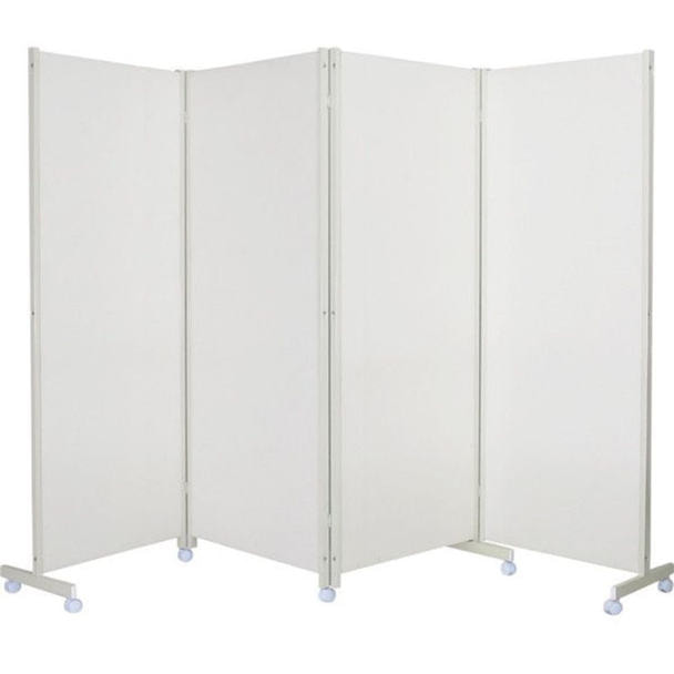 キャスター付きパーティション H180cm＜ホワイト＞4連 1