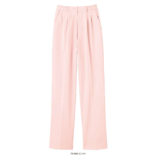 ENHナースパンツ（ノータック・脇ゴム）73-953（LL）（ピンク） 1