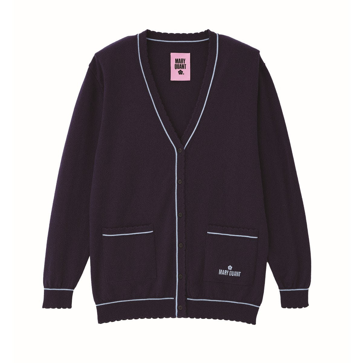 未使用★JUSGLITTY ツイーディーラインカーディガン　サックス ライン入りカーディガン サックス（M）の通販・卸売り | アイラッシュ