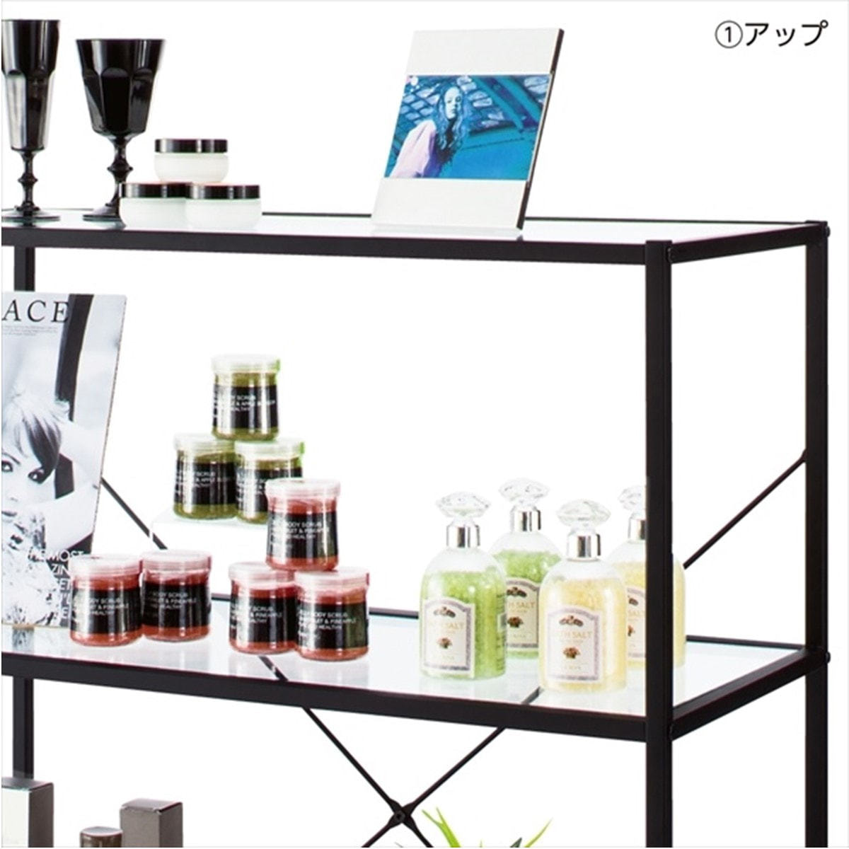 スリムガラスラック 4段＜ホワイト＞の通販・卸売り | アイラッシュ