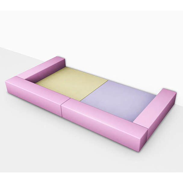 キッズルームスペースコの字セット キュート （ライトイエロー/ラベンダー/ピンク） 1