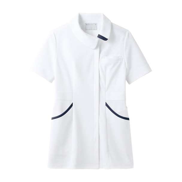 ENHナースジャケット（半袖）73-1828（S）（白/ネイビー） 1