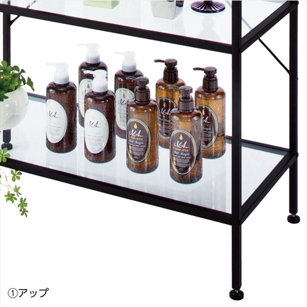 スリムガラスラック 4段＜ホワイト＞の通販・卸売り | アイラッシュ