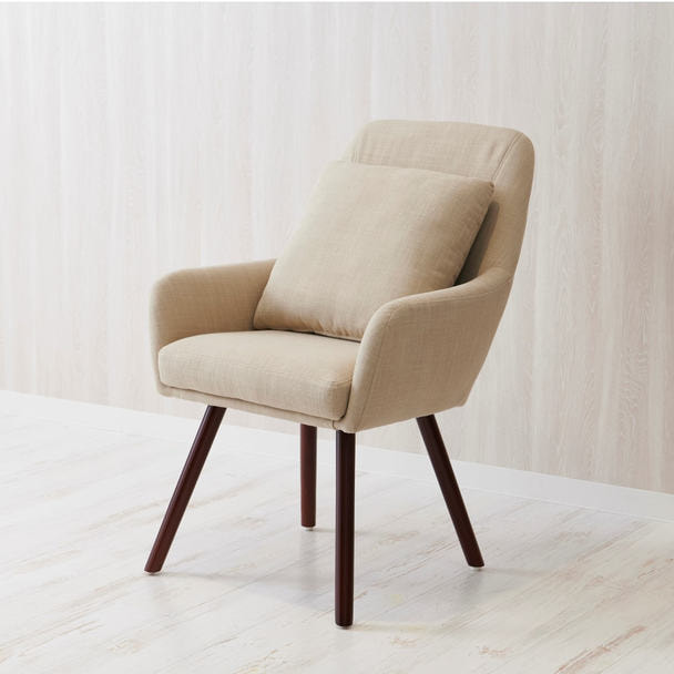 NATURAL Series】ファブリックチェア アームロータイプ（サンド