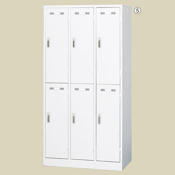 シリンダー錠 更衣ロッカー〈6人用〉 1