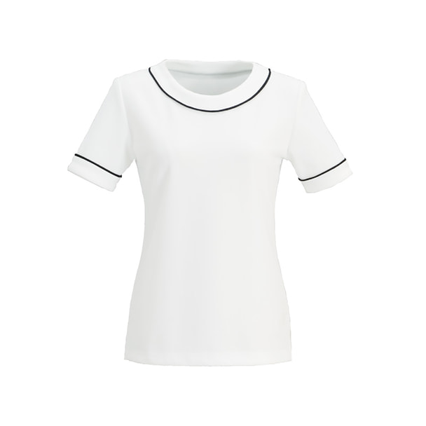 カットソーE-3121（LL）（オフホワイト（ブラックライン）） 1