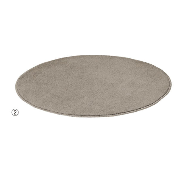 カーペット 防炎タイプ 円形 直径74cm＜グレー＞ 1