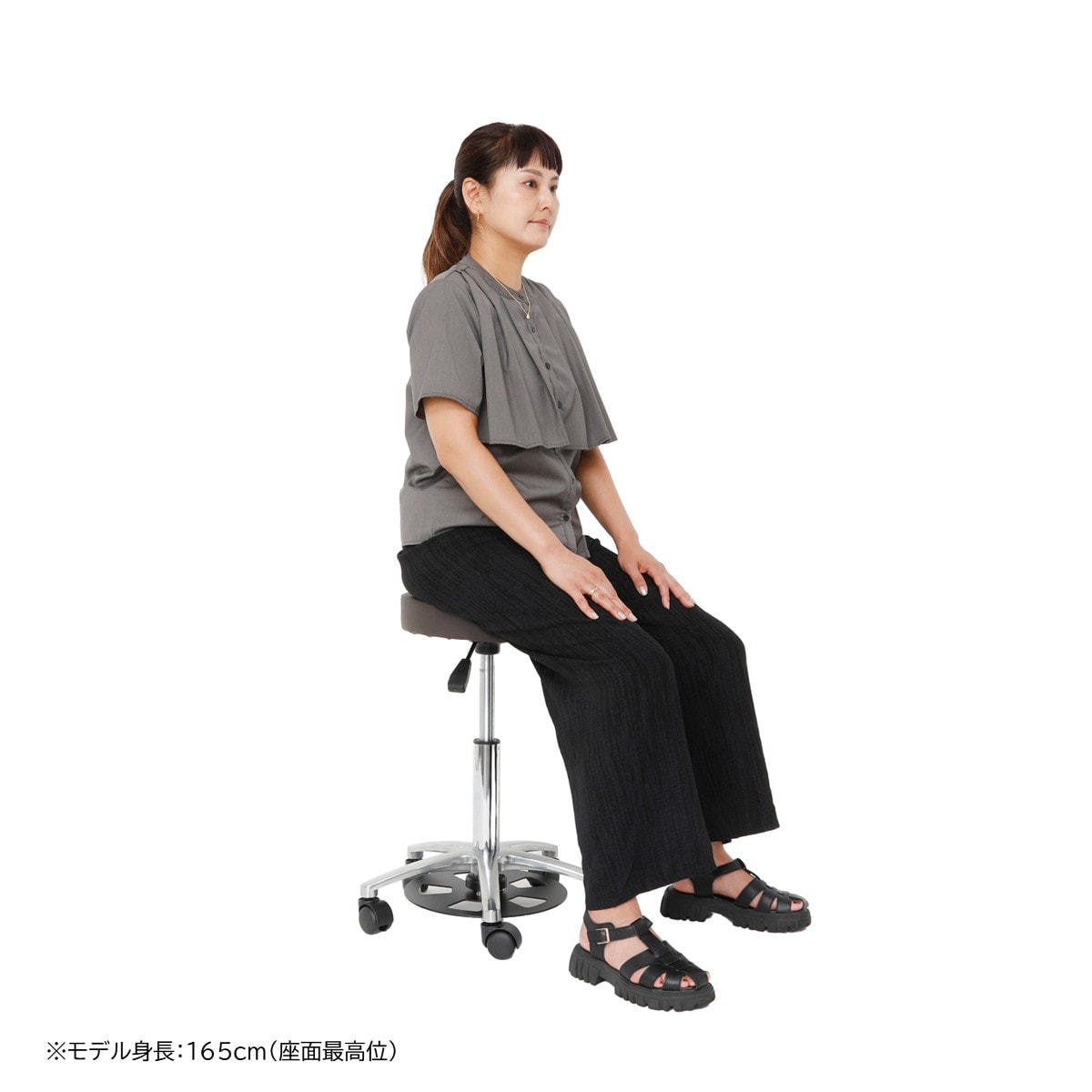 ハンド&フットレバー】2WAY昇降スツール（ブラック）の通販・卸売り