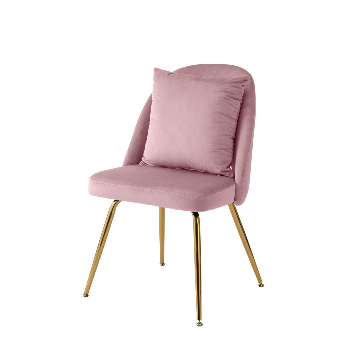 ベロア調スタイリッシュチェア(ゴールド×ピンクベージュ)の通販