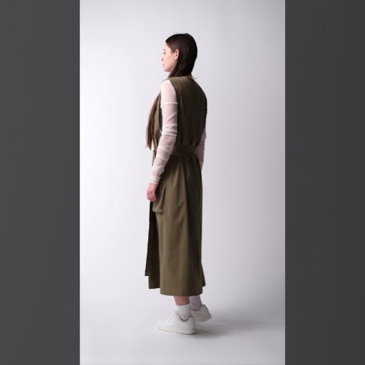 Miss eye d'or】MY FORME ラップエプロンドレス カーキグリーン(F)の