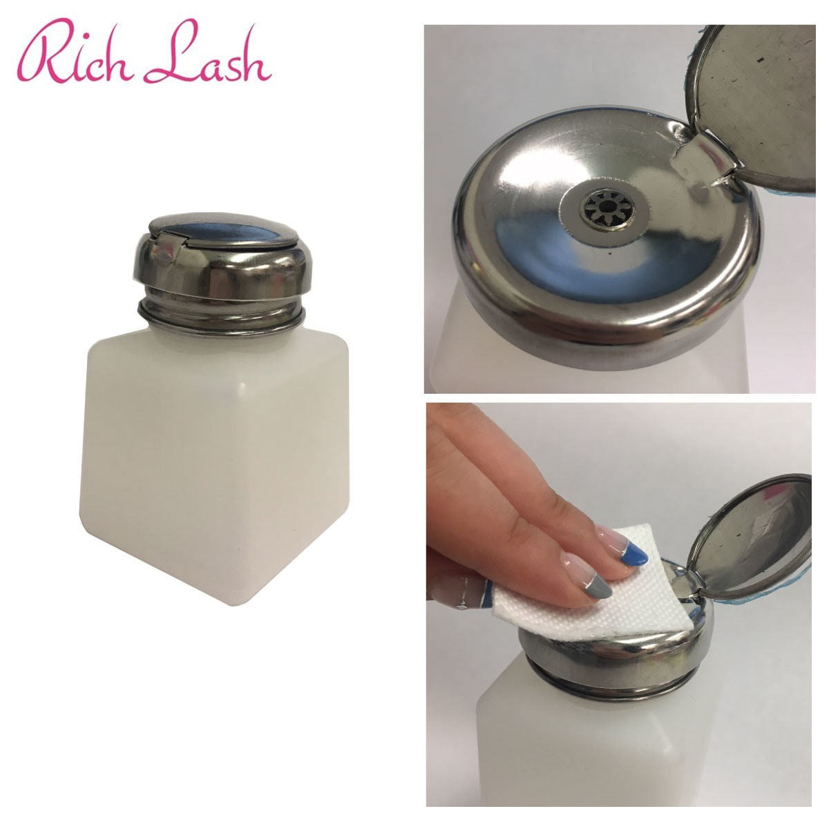 Rich Lash】プッシュアップ ディスペンサー 120ml(ホワイト)の通販・卸売り | アイラッシュガレージ Rich Lash】プッシュアップ ディスペンサー 120ml(ホワイト)の通販・卸売り | アイラッシュガレージ
