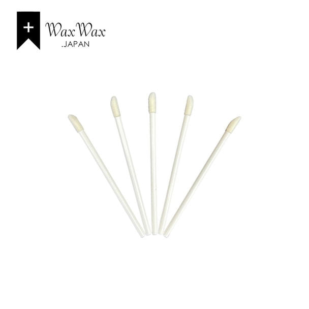 【WaxWax】スポンジスティック リップブラシ本体 100本（ホワイト）