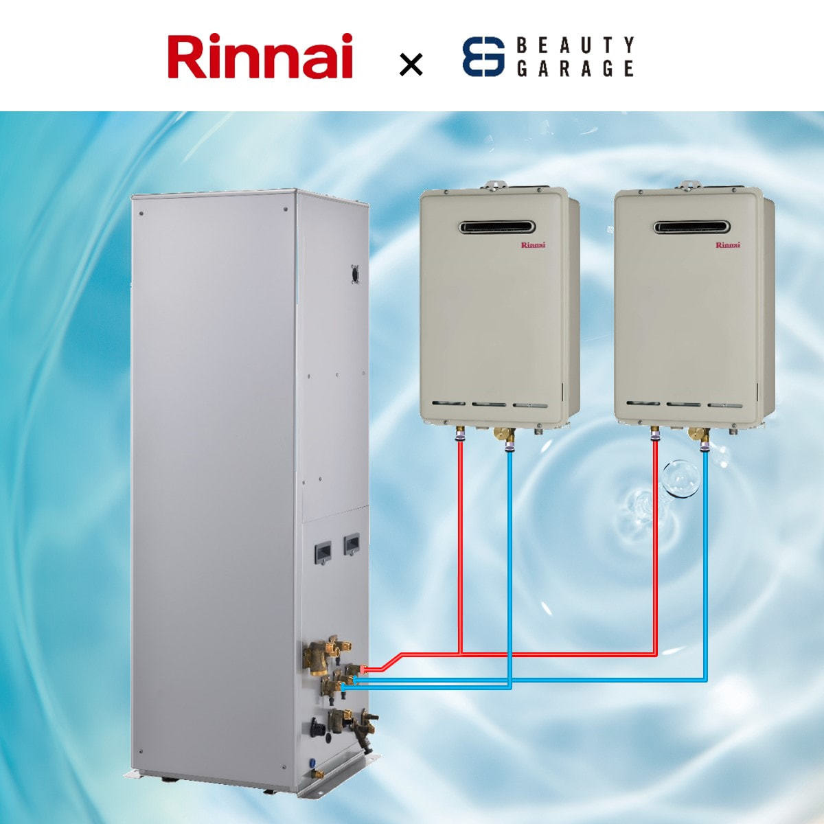 サロン専用加圧給湯システム『クイックボイラー』（16号並列）の卸